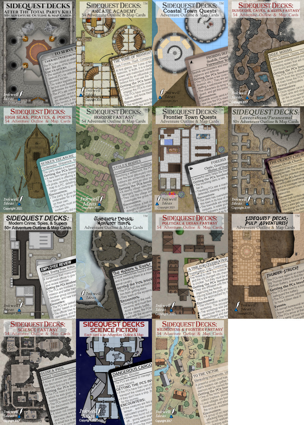 Sidequest Decks: Science Fiction | 54 Adventure Cards For RPG & Tabletop Games | One-Shot & Campaign Ideas