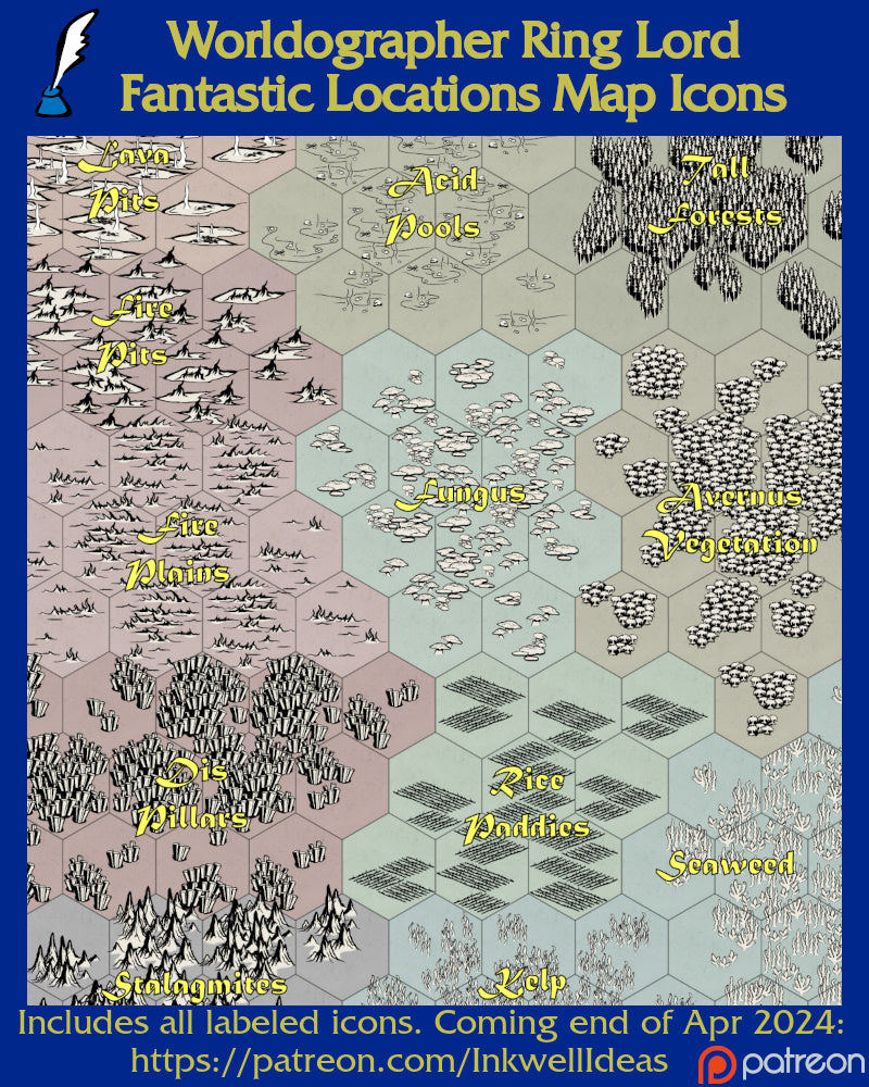 Worldographer Ring Lord Fantastic Locations World/Kingdom Map Icons