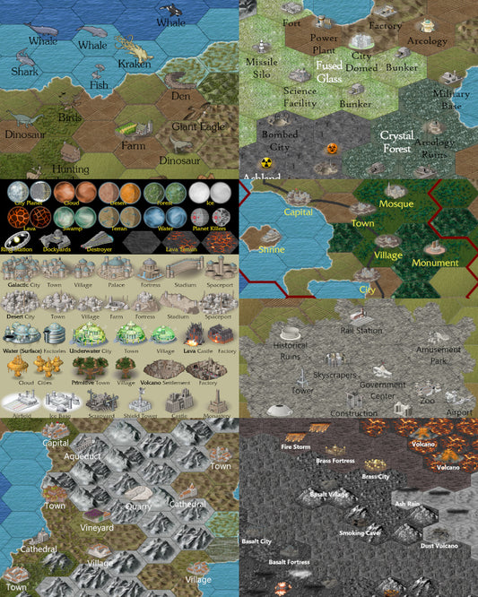 Worldographer 2024 Isometric World/Kingdom PNG Map Icons