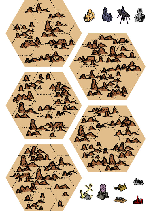 Hexploration Decks: Hex Minimap Tiles