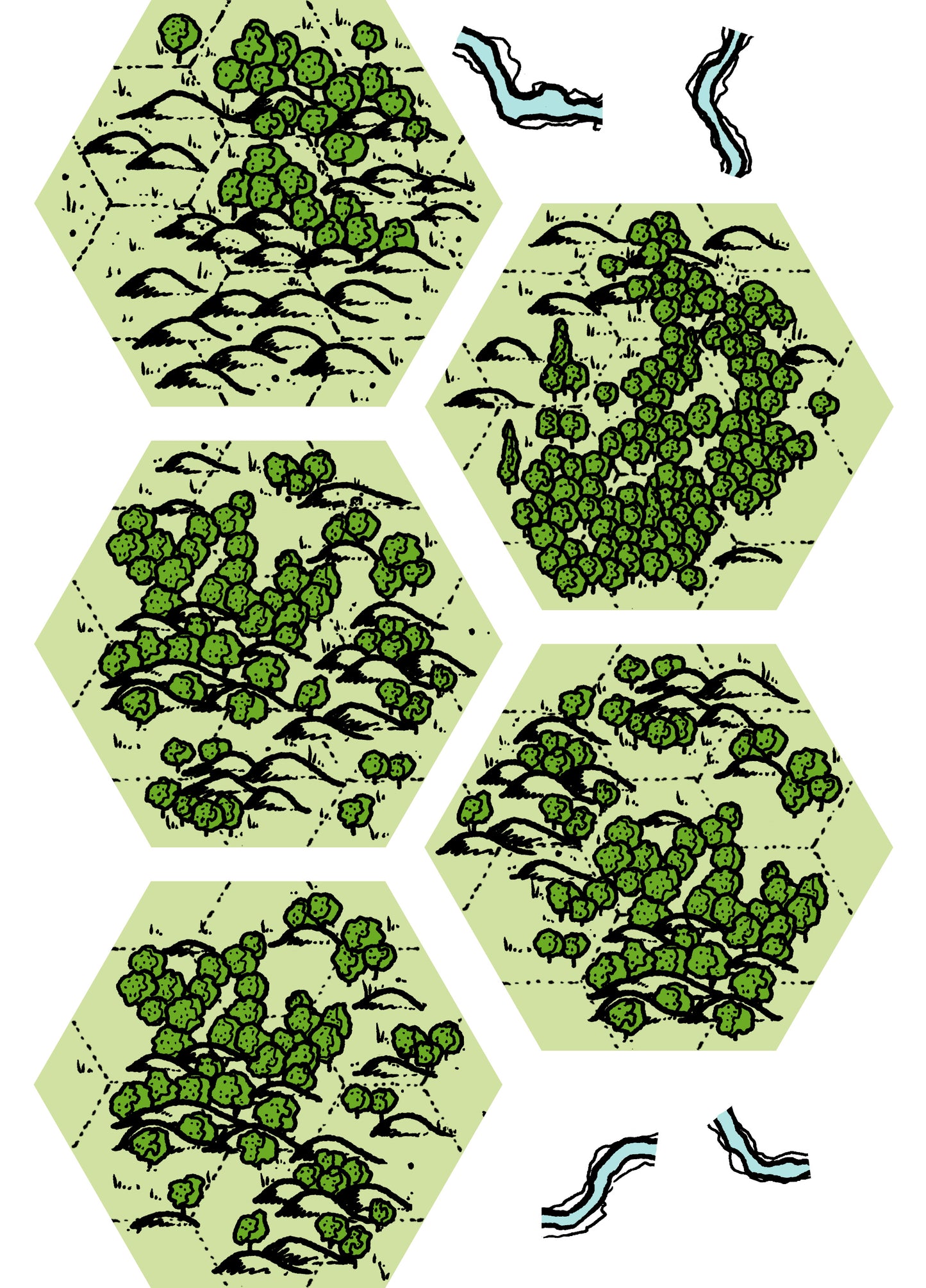 Hexploration Decks: Hex Minimap Tiles