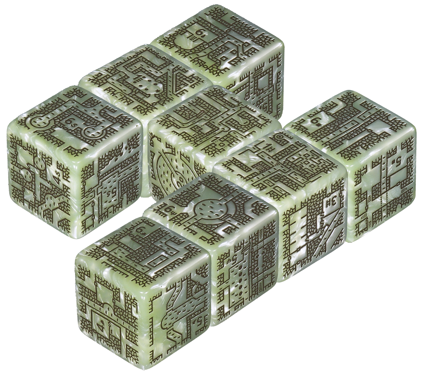 DungeonMorph Dice Sewers Set (8 Dice)