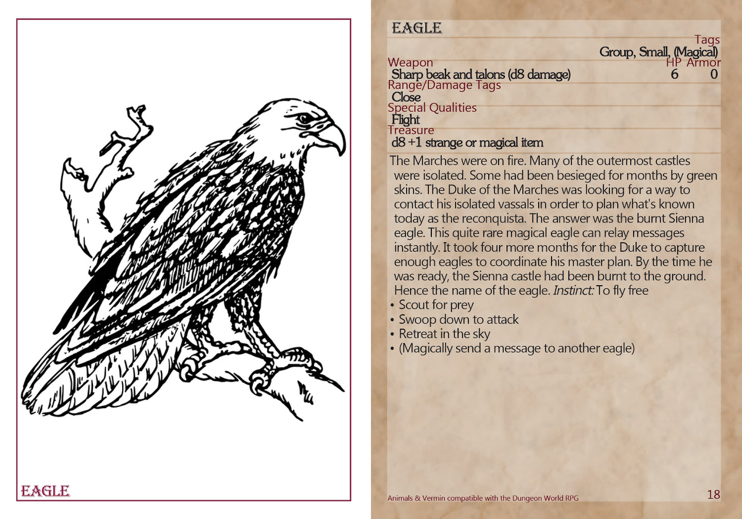 Dungeon World Creature Decks: Animals