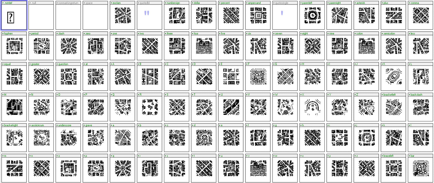 DungeonMorphs Cities, Villages, and Ruined Cities Font