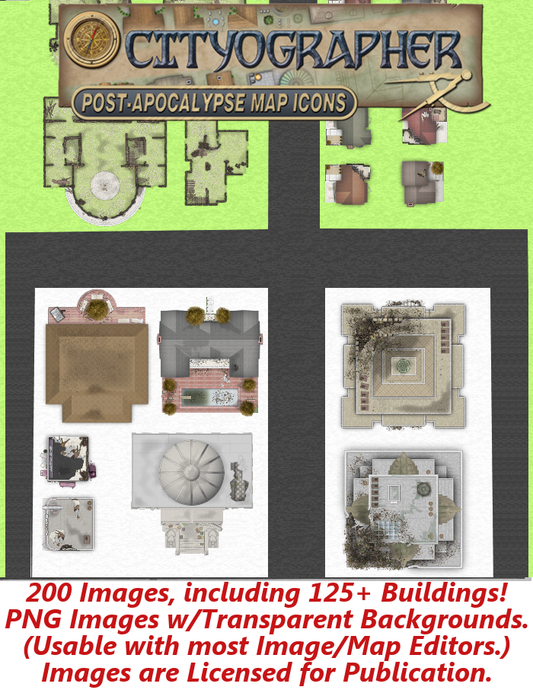 Cityographer Post Apocalyptic City Map Icons Set