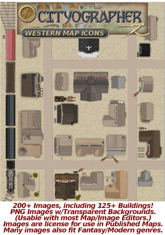 Cityographer Western City Map Icons Set