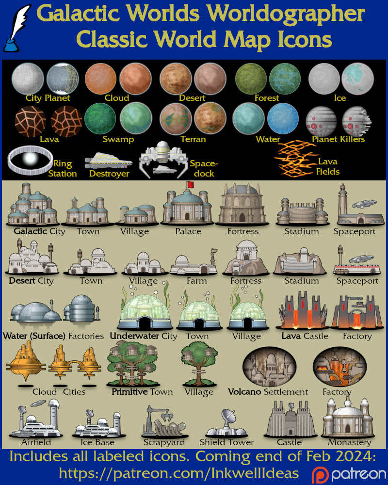 Worldographer 2024 Classic World/Kingdom Map PNG Icons