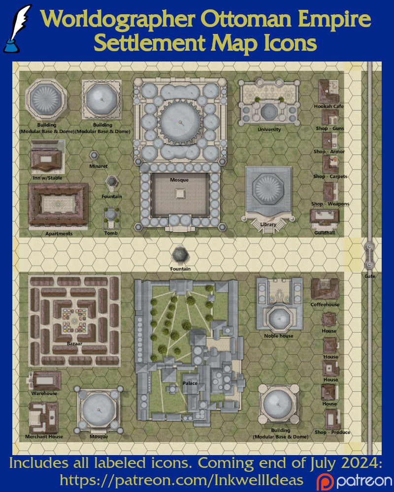 Worldographer 2024 Settlement PNG Map Icons