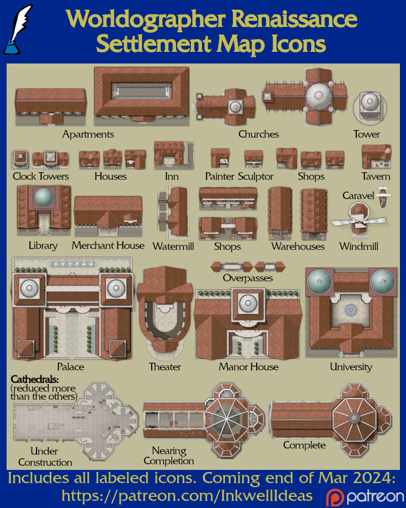 Worldographer 2024 Settlement PNG Map Icons
