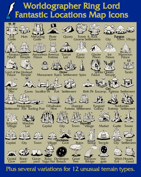 Worldographer Ring Lord Fantastic Locations World/Kingdom Map Icons ...