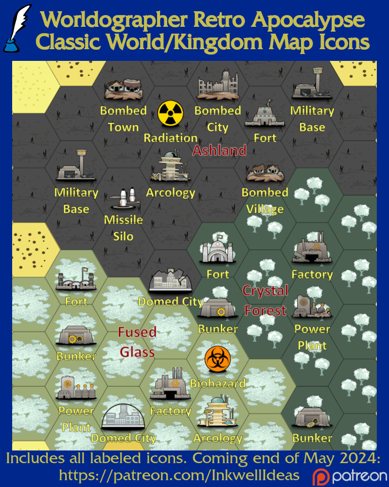 Worldographer 2024 Classic World/Kingdom Map PNG Icons