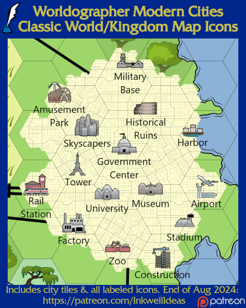 Worldographer 2024 Classic World/Kingdom Map PNG Icons