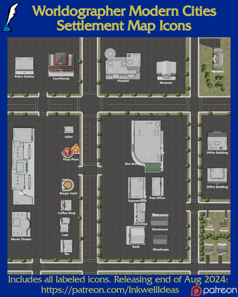 Worldographer 2024 Settlement PNG Map Icons