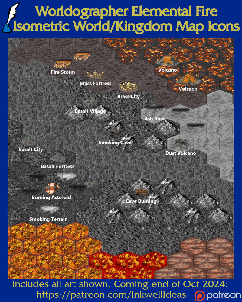 Worldographer 2024 Isometric World/Kingdom PNG Map Icons