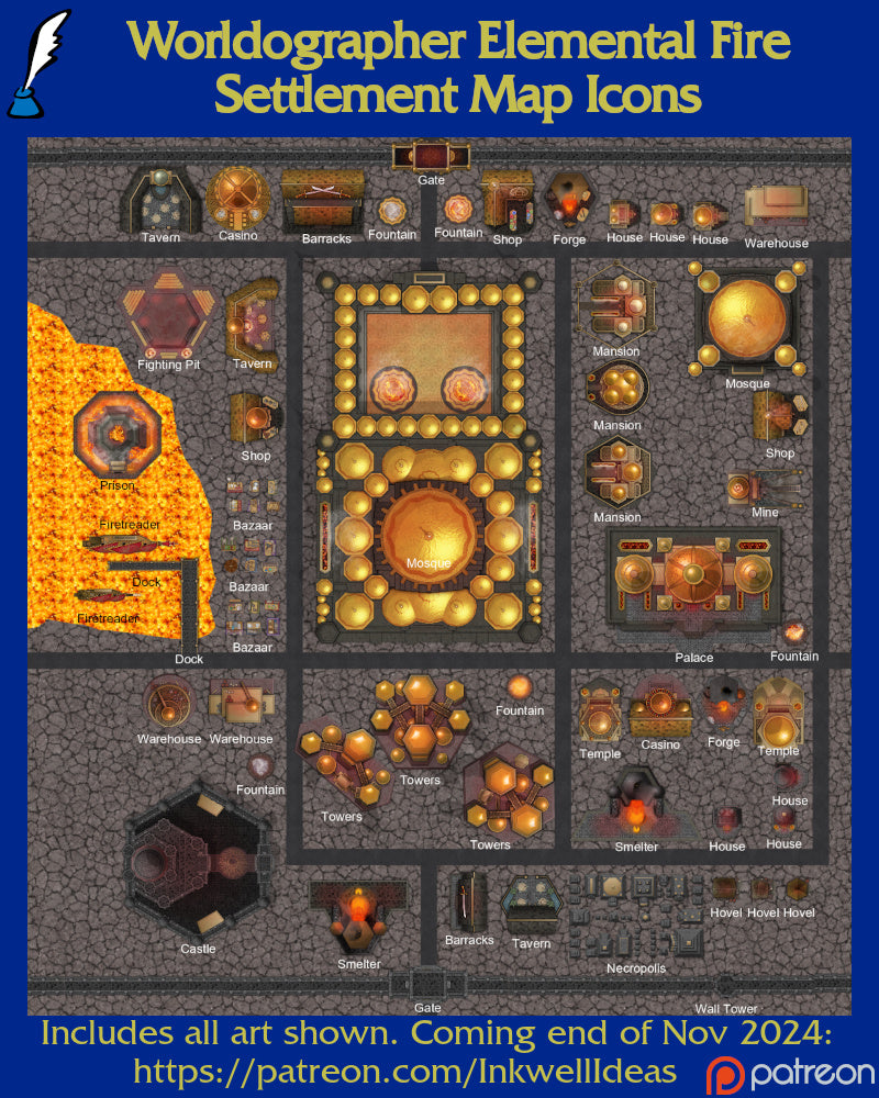 Worldographer 2024 Settlement PNG Map Icons