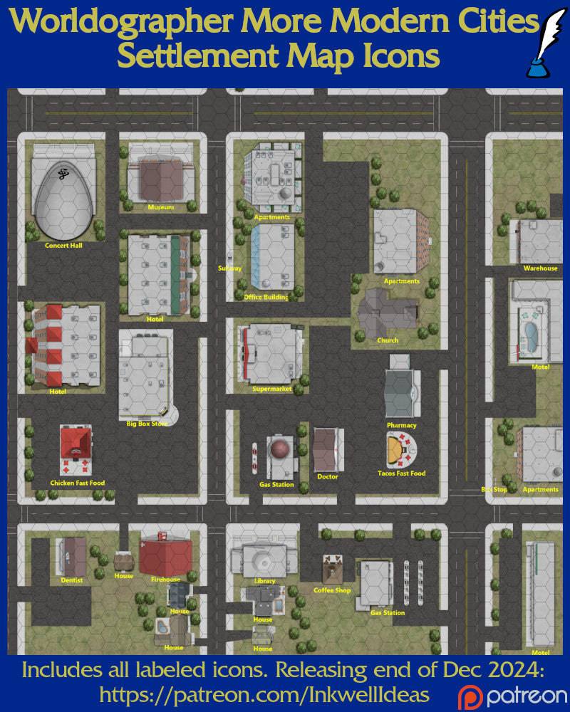 Worldographer 2024 Settlement PNG Map Icons