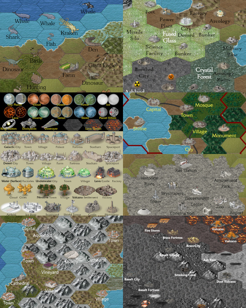 Worldographer 2024 Isometric World/Kingdom PNG Map Icons
