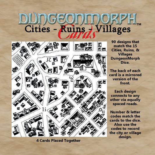 DungeonMorph Cities, Ruins, Villages 6" Cards