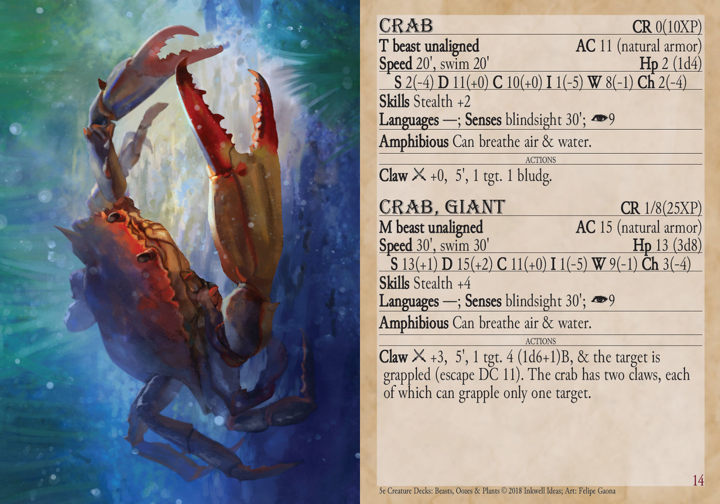 5e Creature Decks: Beasts, Oozes, & Plants