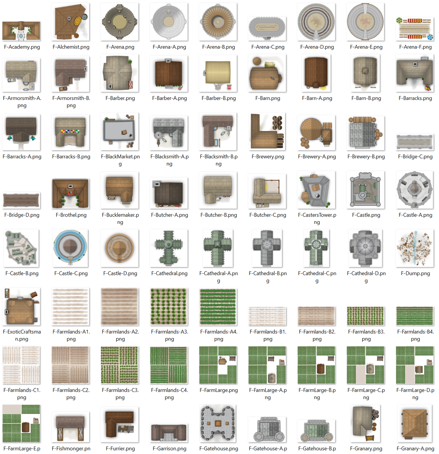 Cityographer Medieval City Map Icons Set