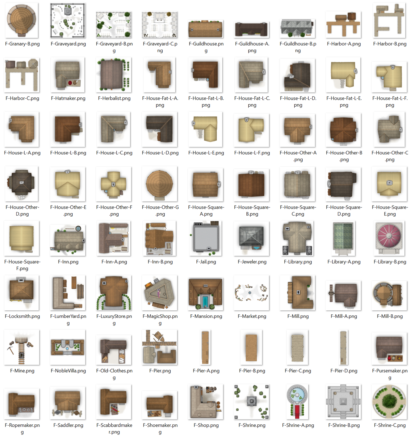 Cityographer Medieval City Map Icons Set