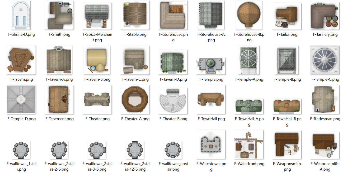 Cityographer Medieval City Map Icons Set