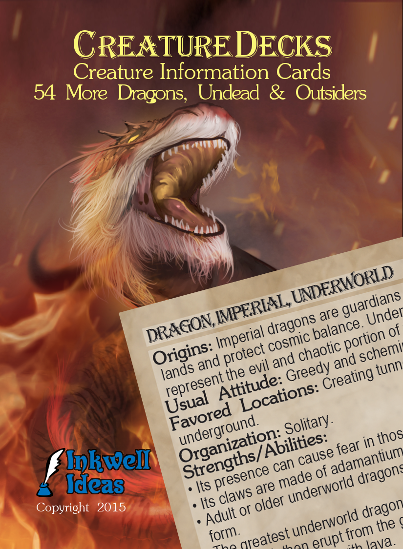 Creature Decks: More Dragons, Undead & Outsiders (Ecologies/System Neutral)